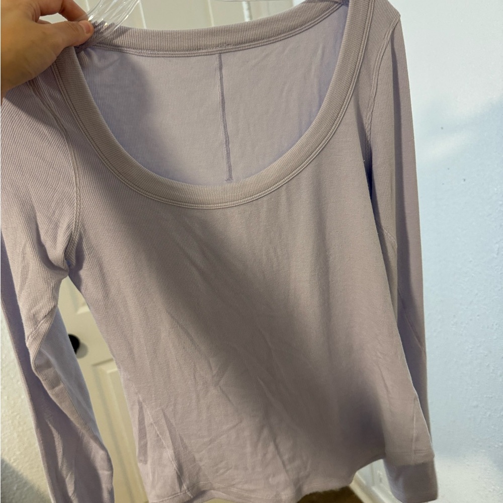 Lululemon Hold Tight Scoop-Neck Long-Sleeve Shirt Serene Blue